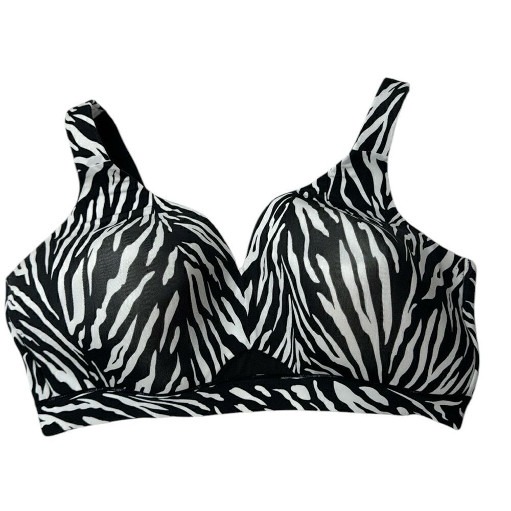 Cacique Women’s Plus Size Zebra Print Lightly Lined No Wire. Size 40DDD.